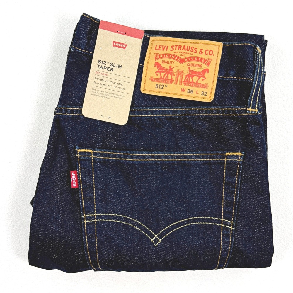 Levis 512 Slim Taper Jeans / Size 36x32 Mens / Dark Blue Denim new